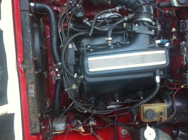 Engine installed and looking good after Warren designer painting on the covers.