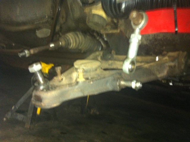 Driver side lower control arm with &quot;upside down ball joint&quot;