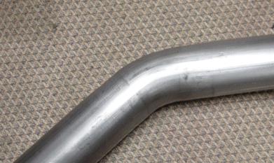 41mm ID exhaust pipe, mandrel bent to keep ID through the bend. Bend is 35 degrees.