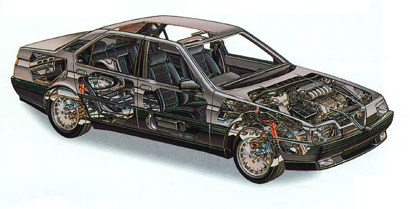 1990 alfa romeo 164 sedan cutaway by pininfarina f3q art.jpg