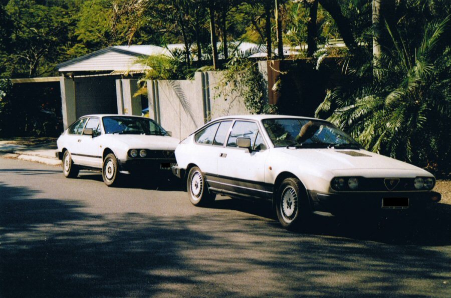 Dad's GTV parked behind mine