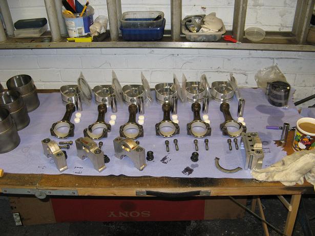 Pistons! Start of the LC engine build with a set of Greg's Venolia pistons.